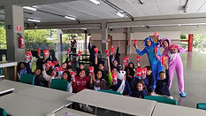 Crianças participando da ação Sorrisos Saudáveis no CEU Campo Limpo
