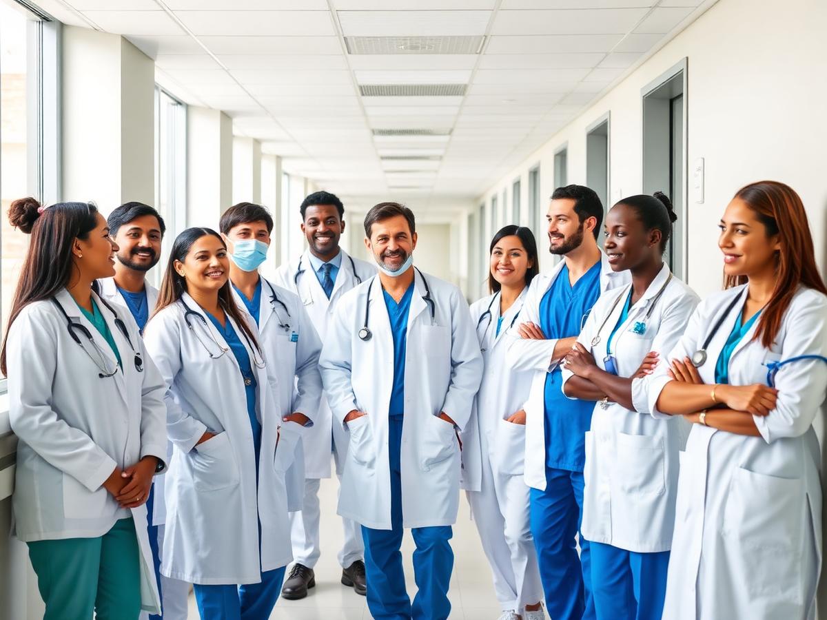 Equipe médica multiprofissional